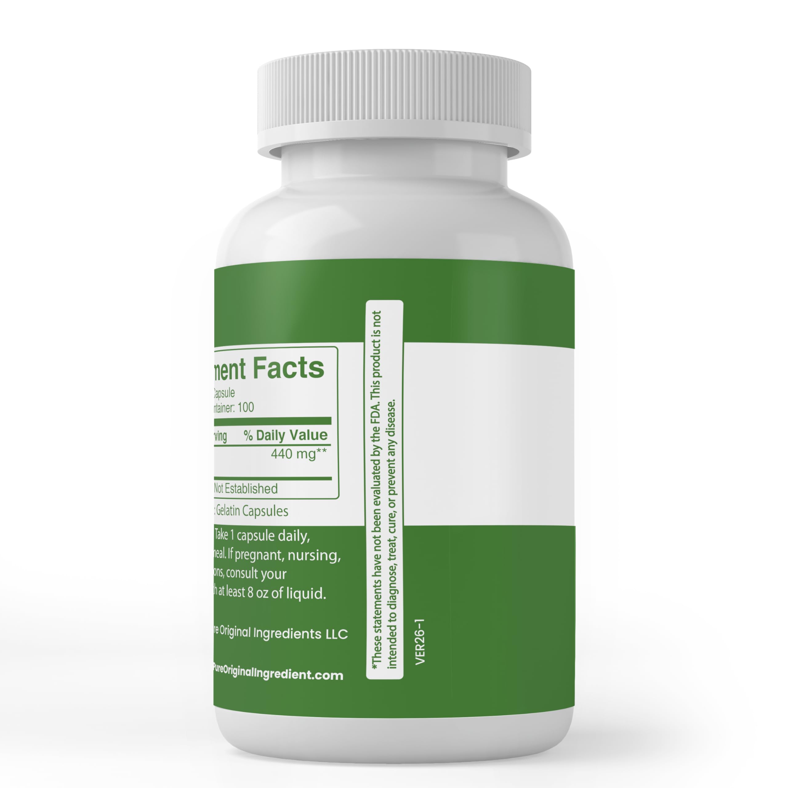 PURE ORIGINAL INGREDIENTS Burdock Root Capsules bottle packaging