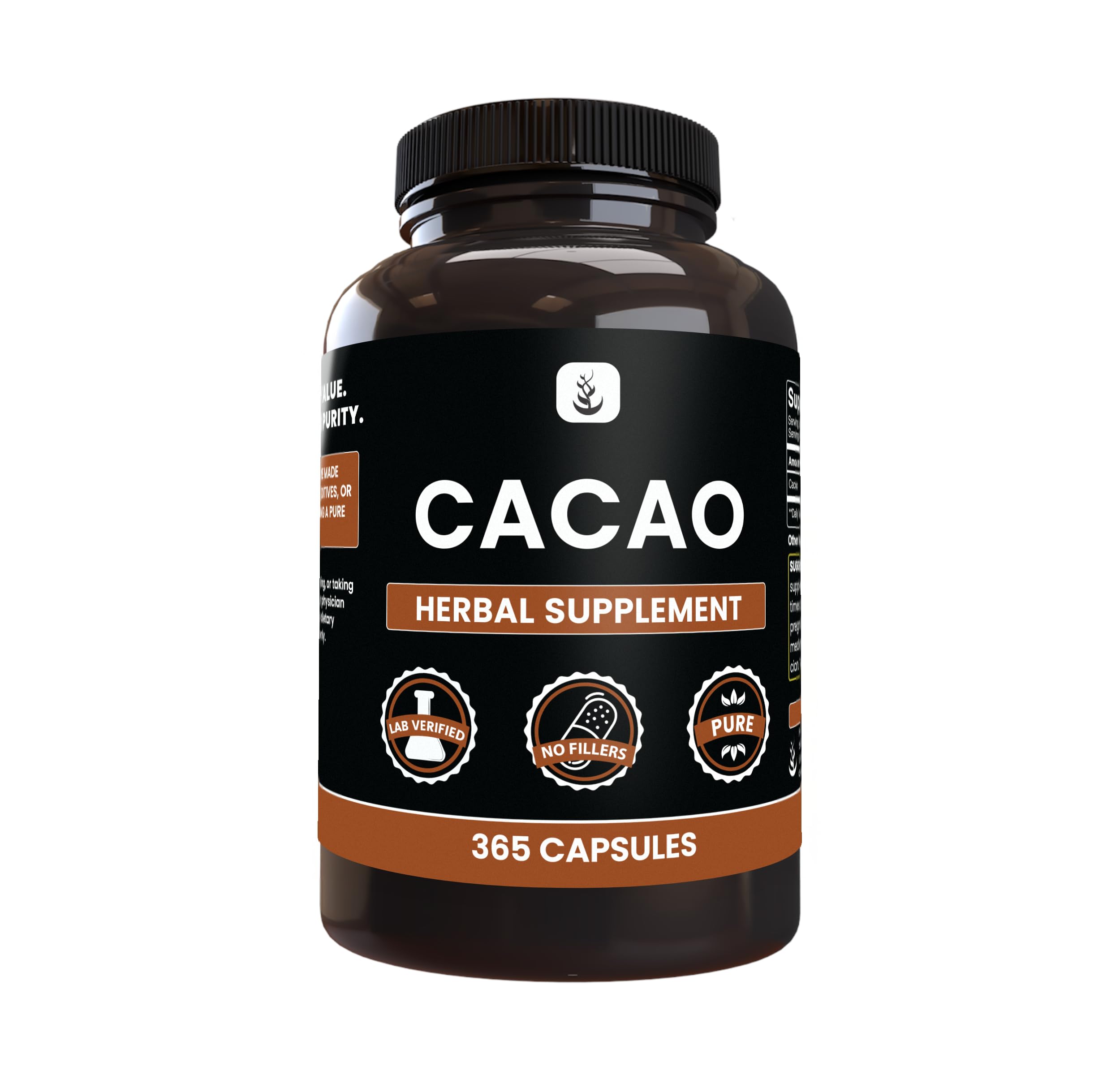 PURE ORIGINAL INGREDIENTS Cacao Capsules front view