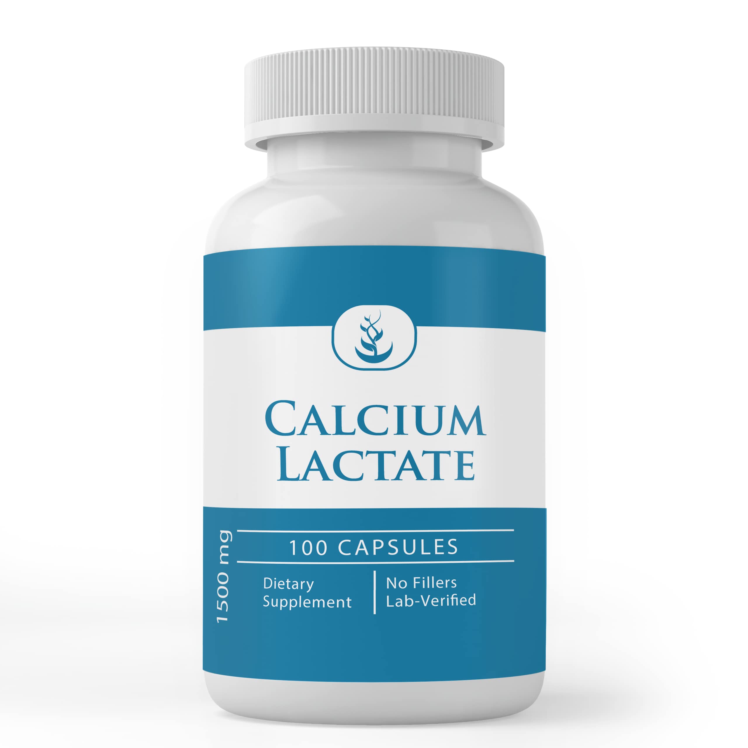 PURE ORIGINAL INGREDIENTS Calcium Lactate Capsules front view