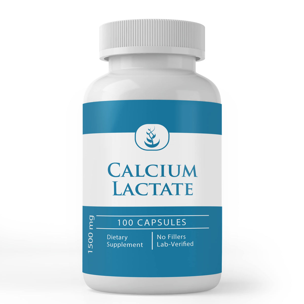 PURE ORIGINAL INGREDIENTS Calcium Lactate Capsules front view