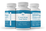PURE ORIGINAL INGREDIENTS Calcium Lactate Capsules on a wooden table