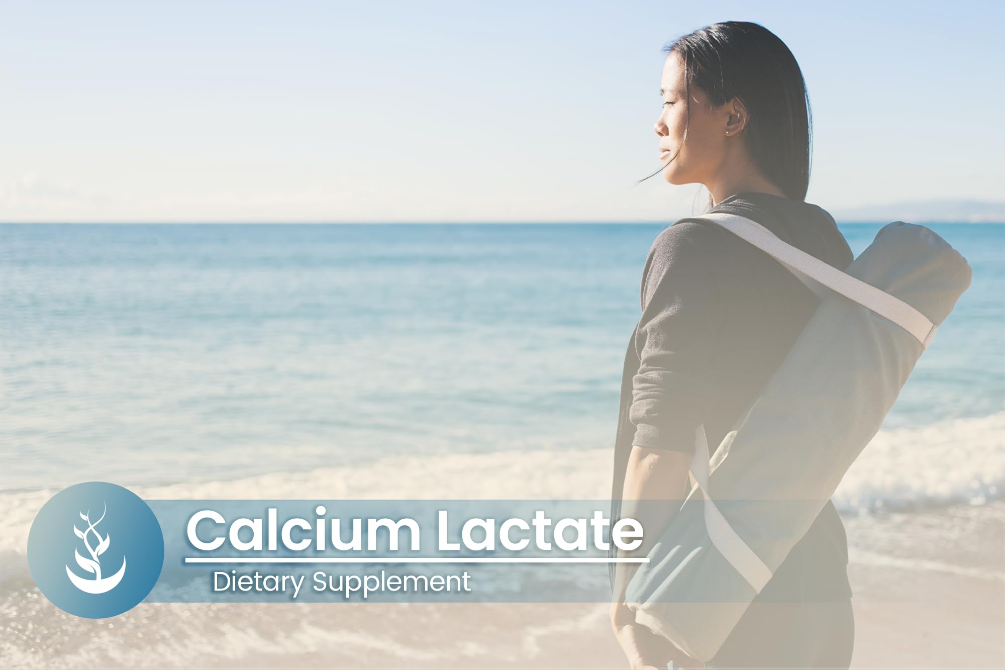 PURE ORIGINAL INGREDIENTS Calcium Lactate Capsules with a measuring spoon