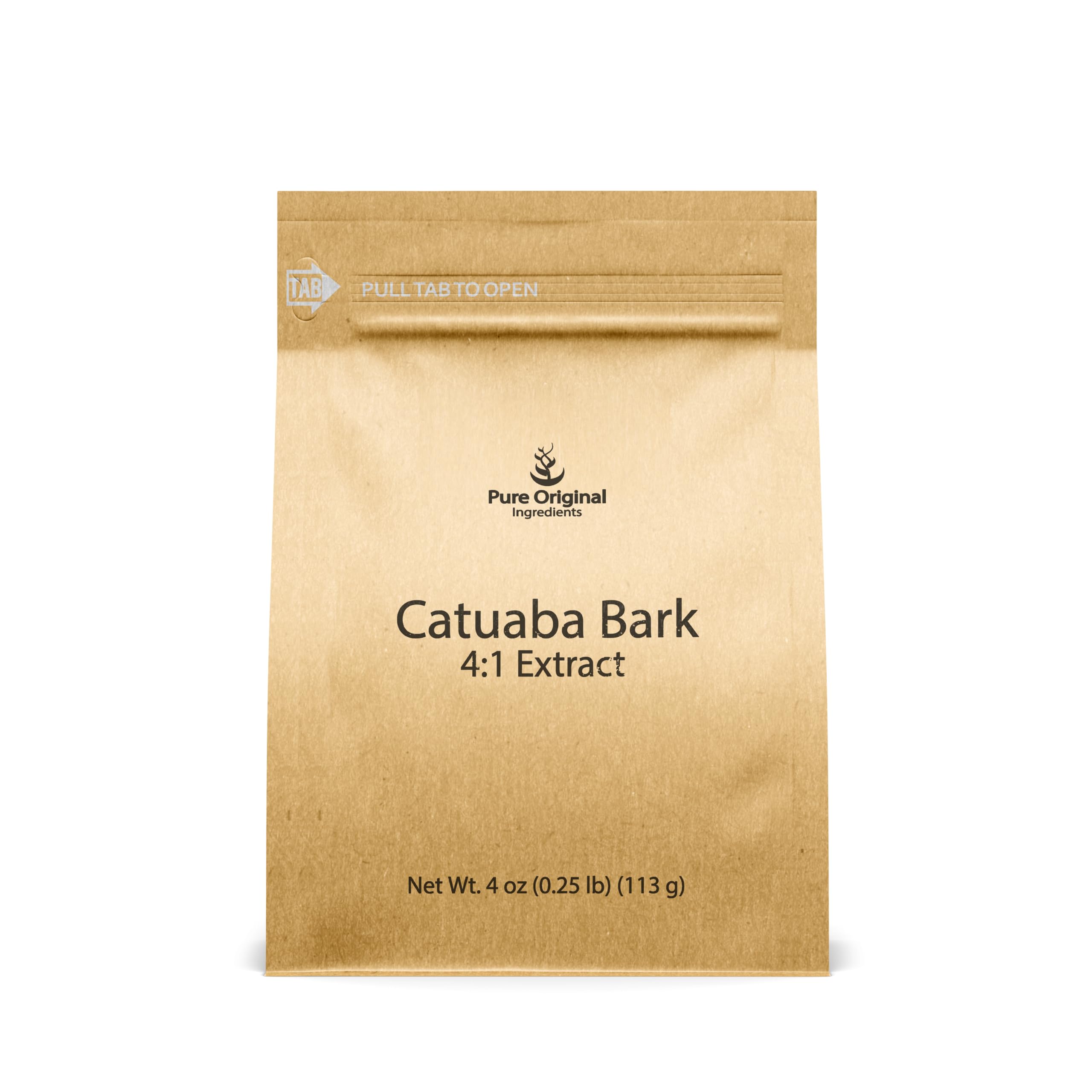 PURE ORIGINAL INGREDIENTS Catuaba Bark Extract Powder front view packaging