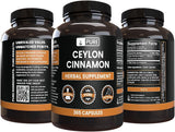 PURE ORIGINAL INGREDIENTS Ceylon Cinnamon Capsules on a wooden table