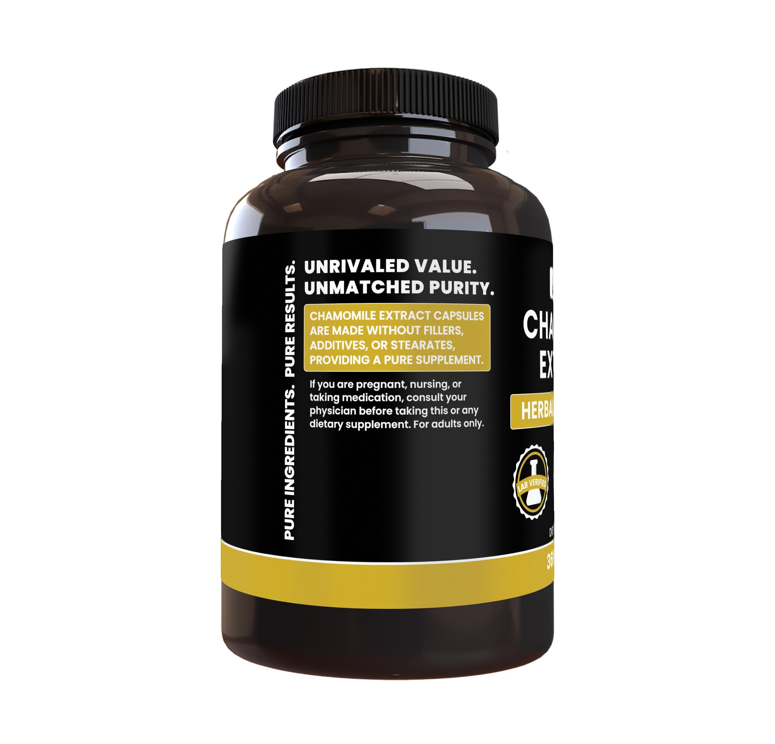 PURE ORIGINAL INGREDIENTS Chamomile Extract Capsules bottle with label