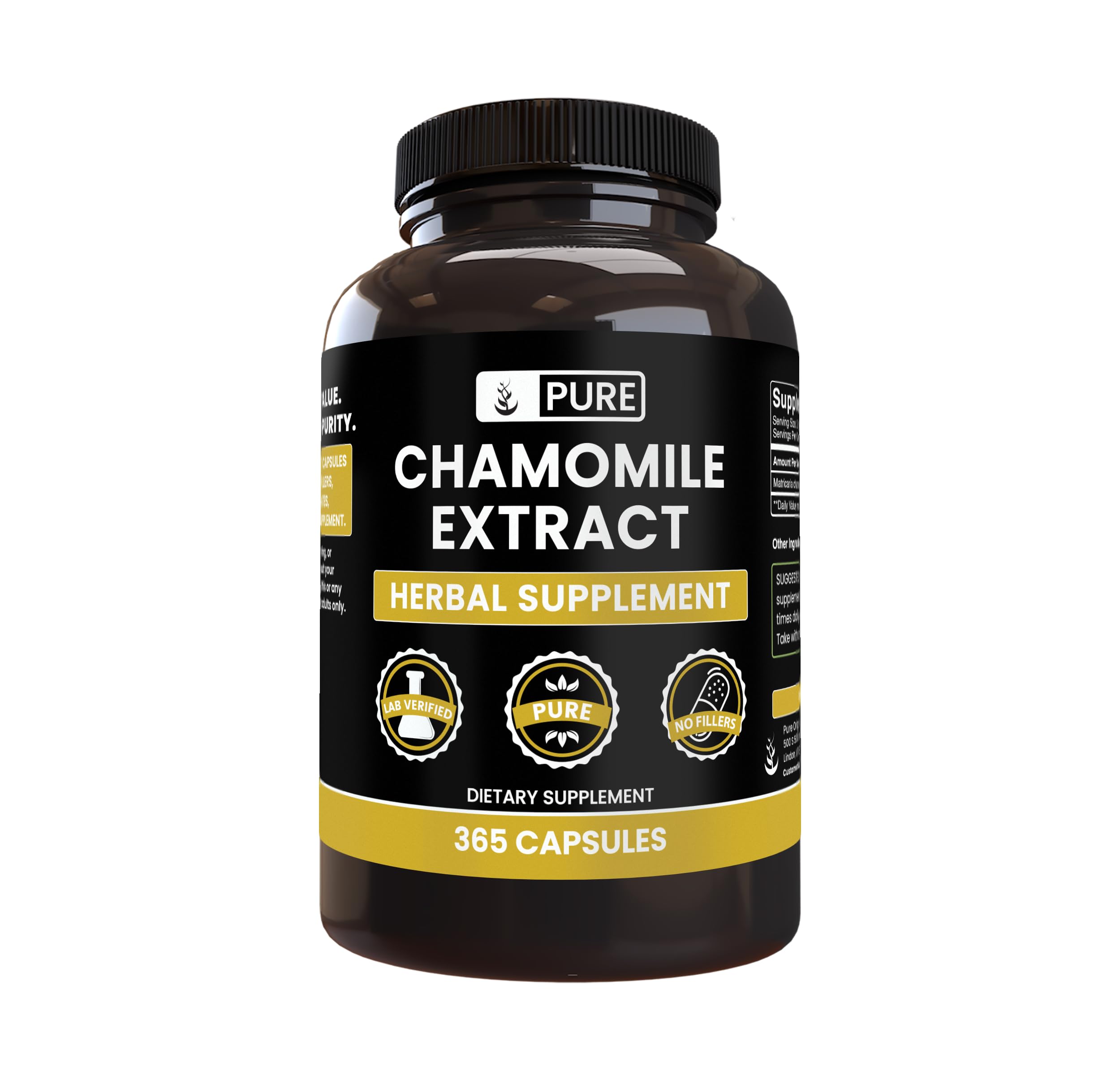 PURE ORIGINAL INGREDIENTS Chamomile Extract Capsules front view