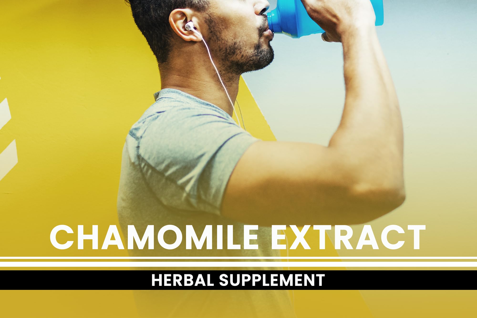 PURE ORIGINAL INGREDIENTS Chamomile Extract Capsules on wooden table