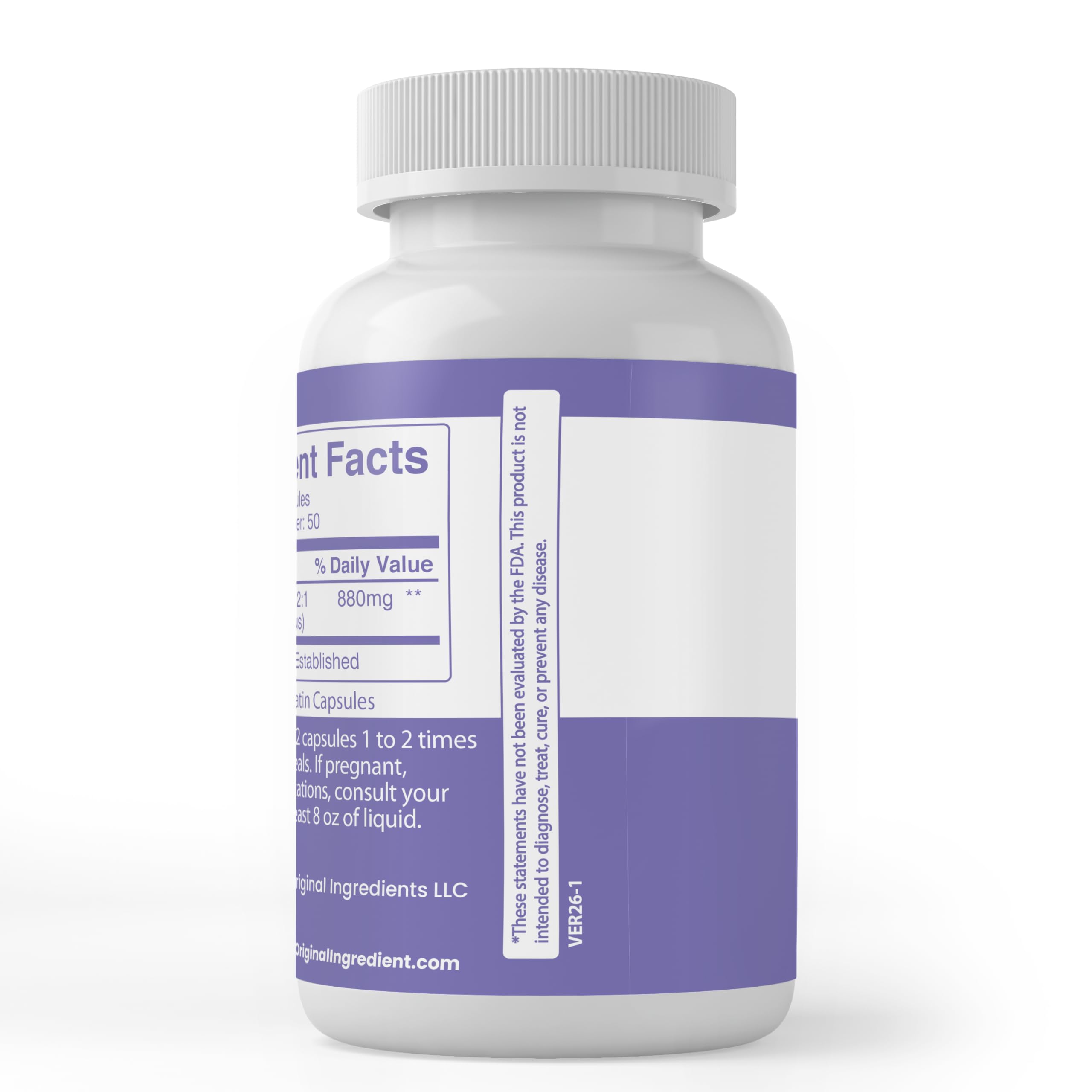 PURE ORIGINAL INGREDIENTS Chasteberry Capsules side view