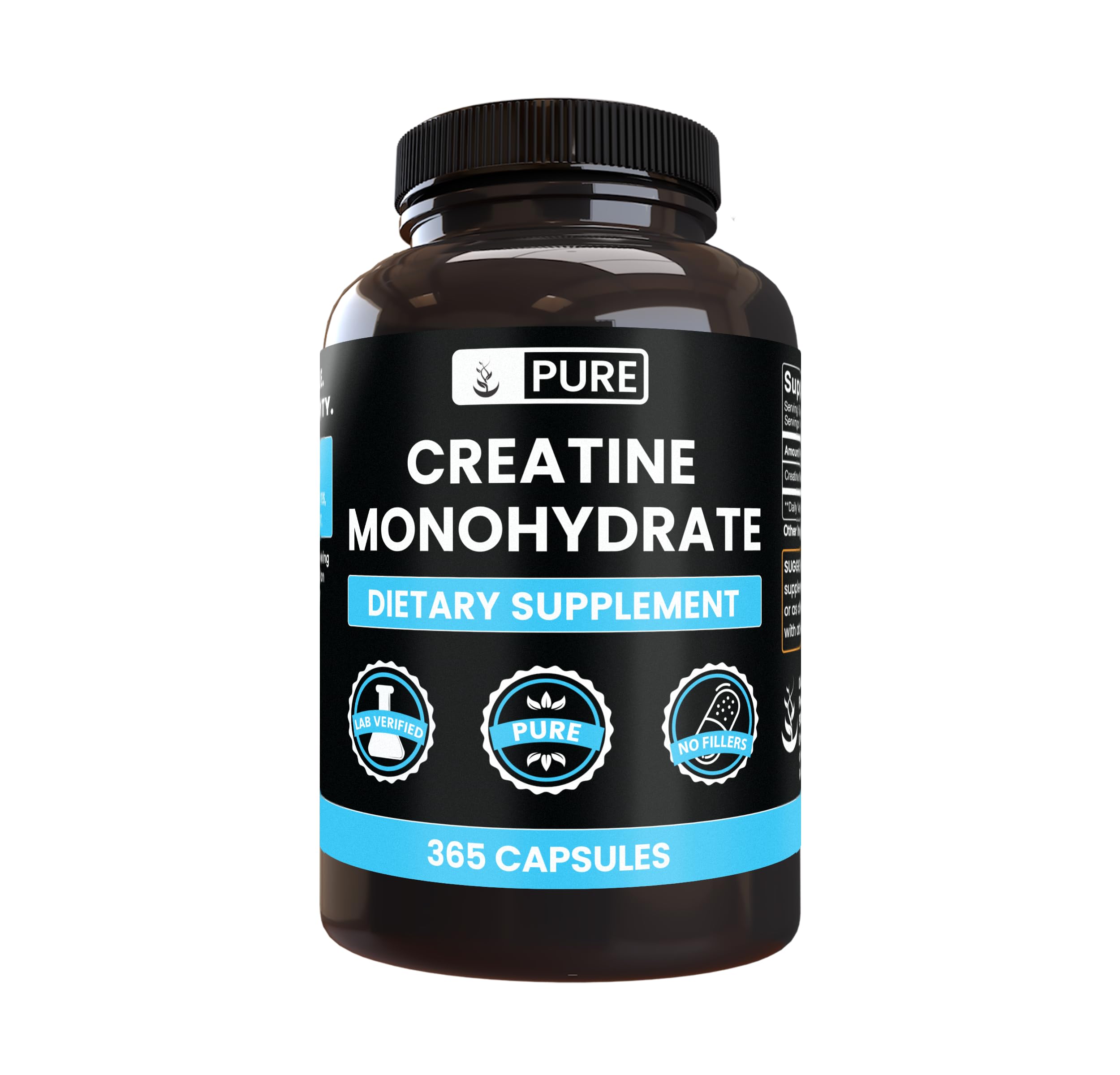 PURE ORIGINAL INGREDIENTS Creatine Monohydrate Capsules front view