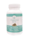 PURE ORIGINAL INGREDIENTS Damiana Leaf Capsules on a wooden surface