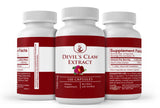 PURE ORIGINAL INGREDIENTS Devil's Claw Extract Capsules on a wooden table