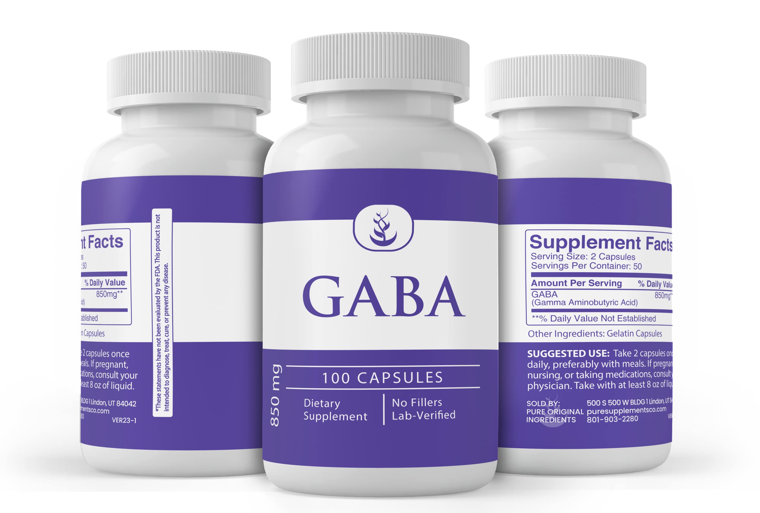 PURE ORIGINAL INGREDIENTS GABA Capsules ingredients list