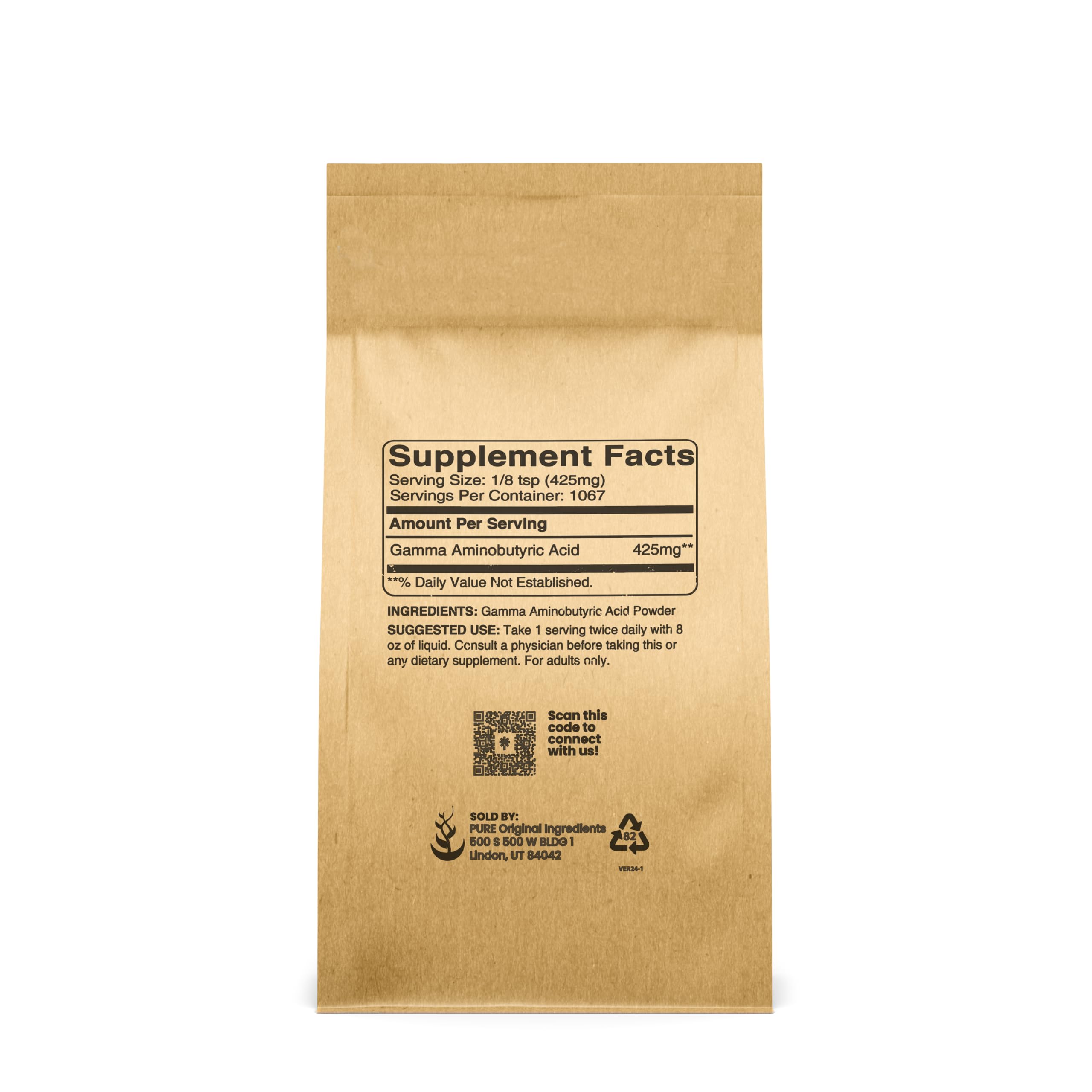 PURE ORIGINAL INGREDIENTS GABA Powder packaging