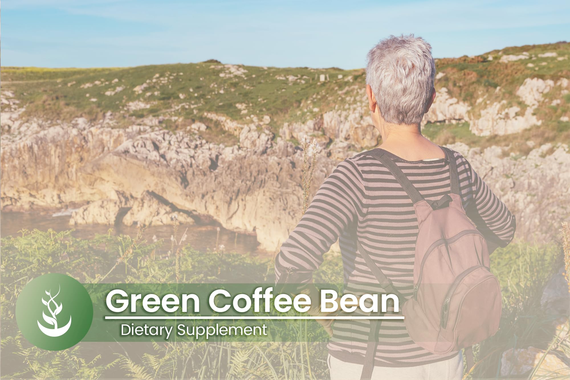 PURE ORIGINAL INGREDIENTS Green Coffee Bean Extract Capsules on a wooden surface