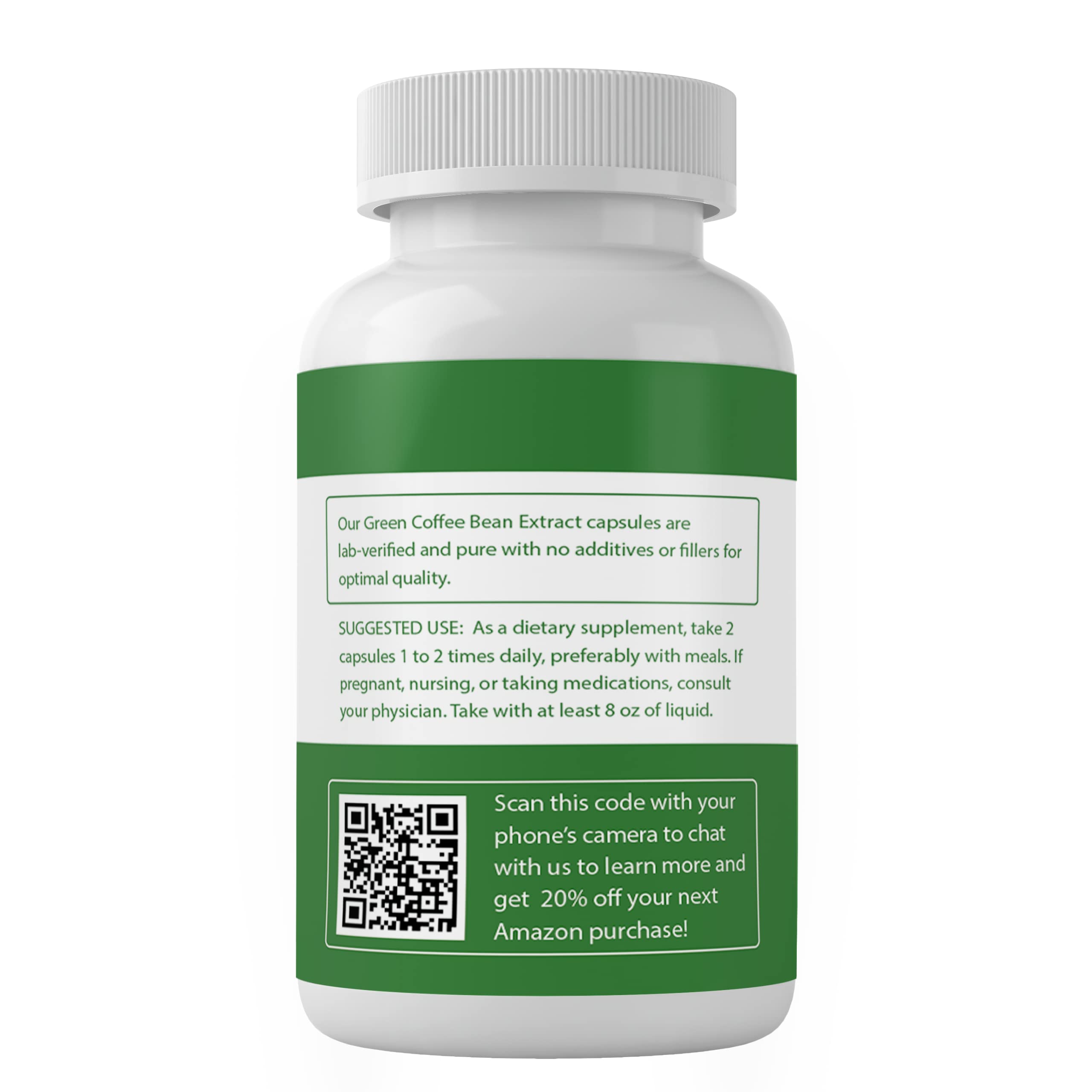 PURE ORIGINAL INGREDIENTS Green Coffee Bean Extract Capsules side view