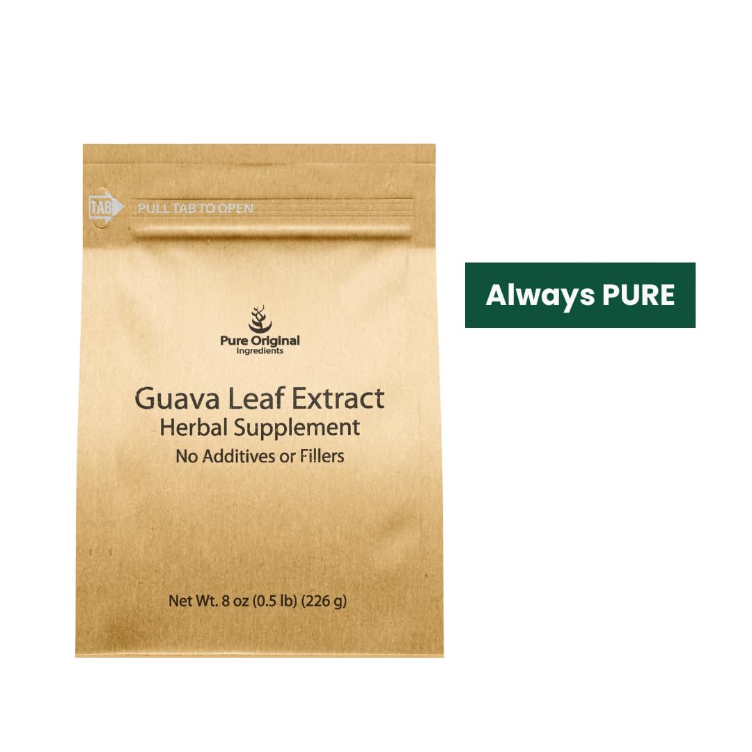 PURE ORIGINAL INGREDIENTS Guava Leaf Extract Powder scoop with powder