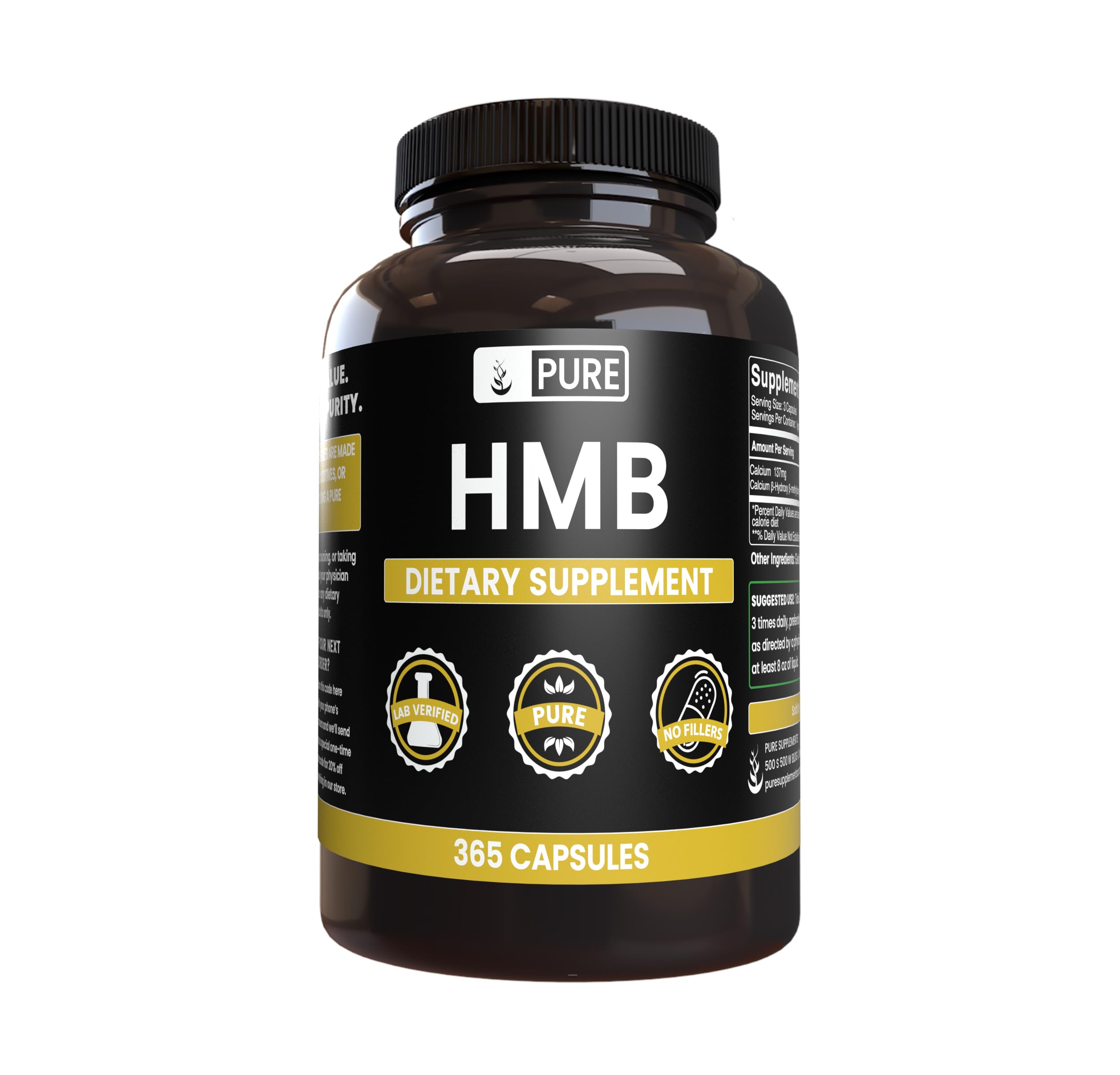 PURE ORIGINAL INGREDIENTS HMB Capsules front view