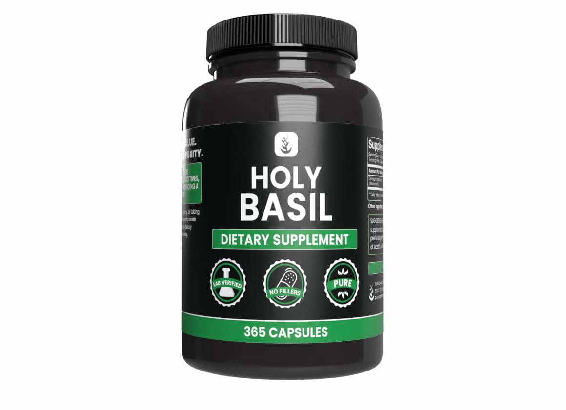 PURE ORIGINAL INGREDIENTS Holy Basil Capsules front view