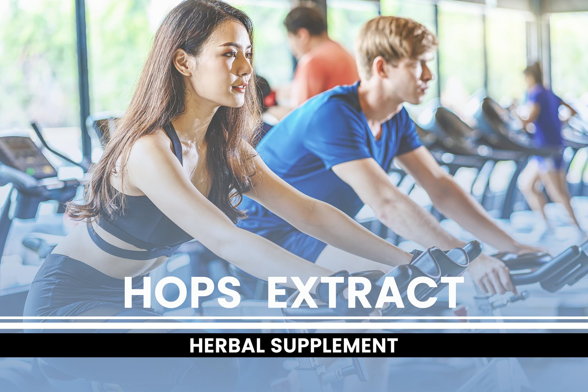 PURE ORIGINAL INGREDIENTS Hops Extract Capsules on a wooden surface