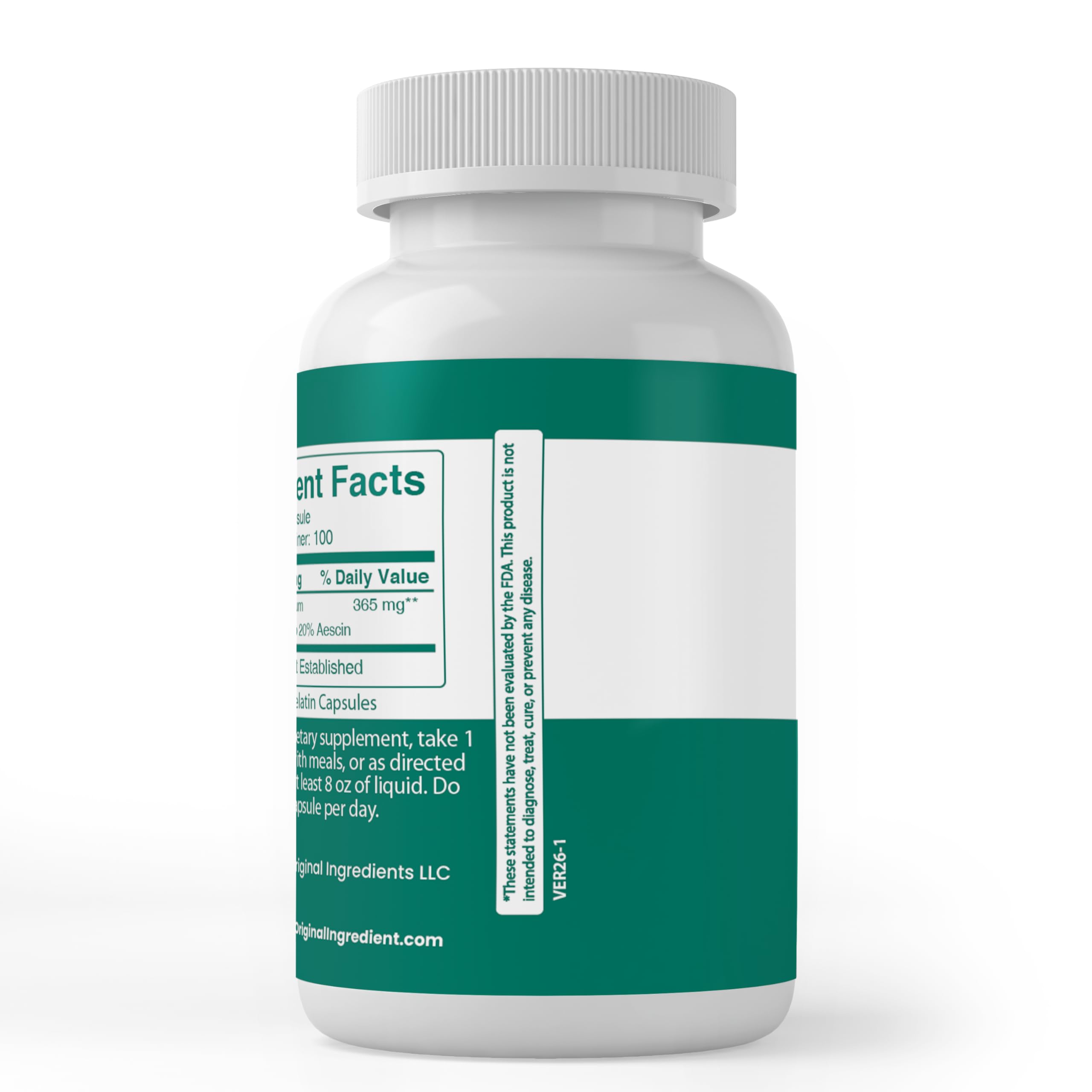 PURE ORIGINAL INGREDIENTS Horse Chestnut Capsules side view