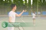 PURE ORIGINAL INGREDIENTS Horsetail Capsules on a wooden table