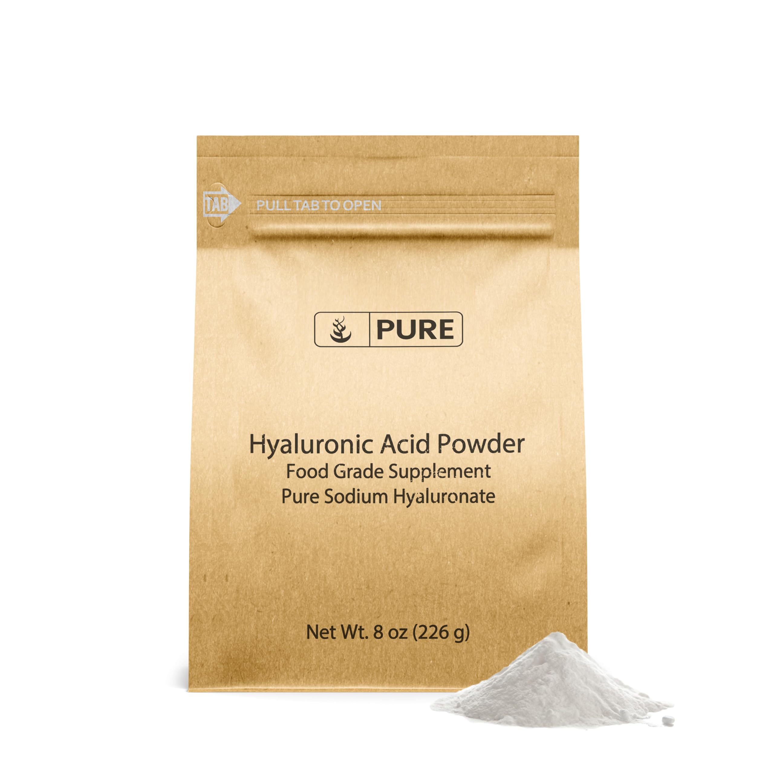 PURE ORIGINAL INGREDIENTS Hyaluronic Acid Powder 230g front view
