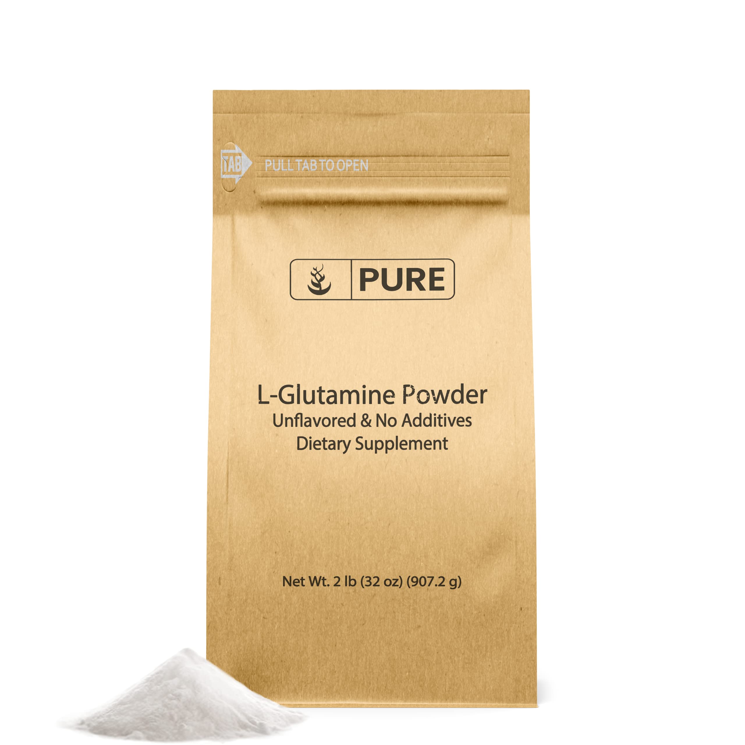 PURE ORIGINAL INGREDIENTS L-Glutamine Powder front view packaging