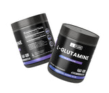 PURE ORIGINAL INGREDIENTS L-Glutamine Powder in a glass of smoothie