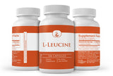 PURE ORIGINAL INGREDIENTS L-Leucine Capsules on a wooden table