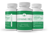 PURE ORIGINAL INGREDIENTS L-Lysine HCL Capsules with dosage information
