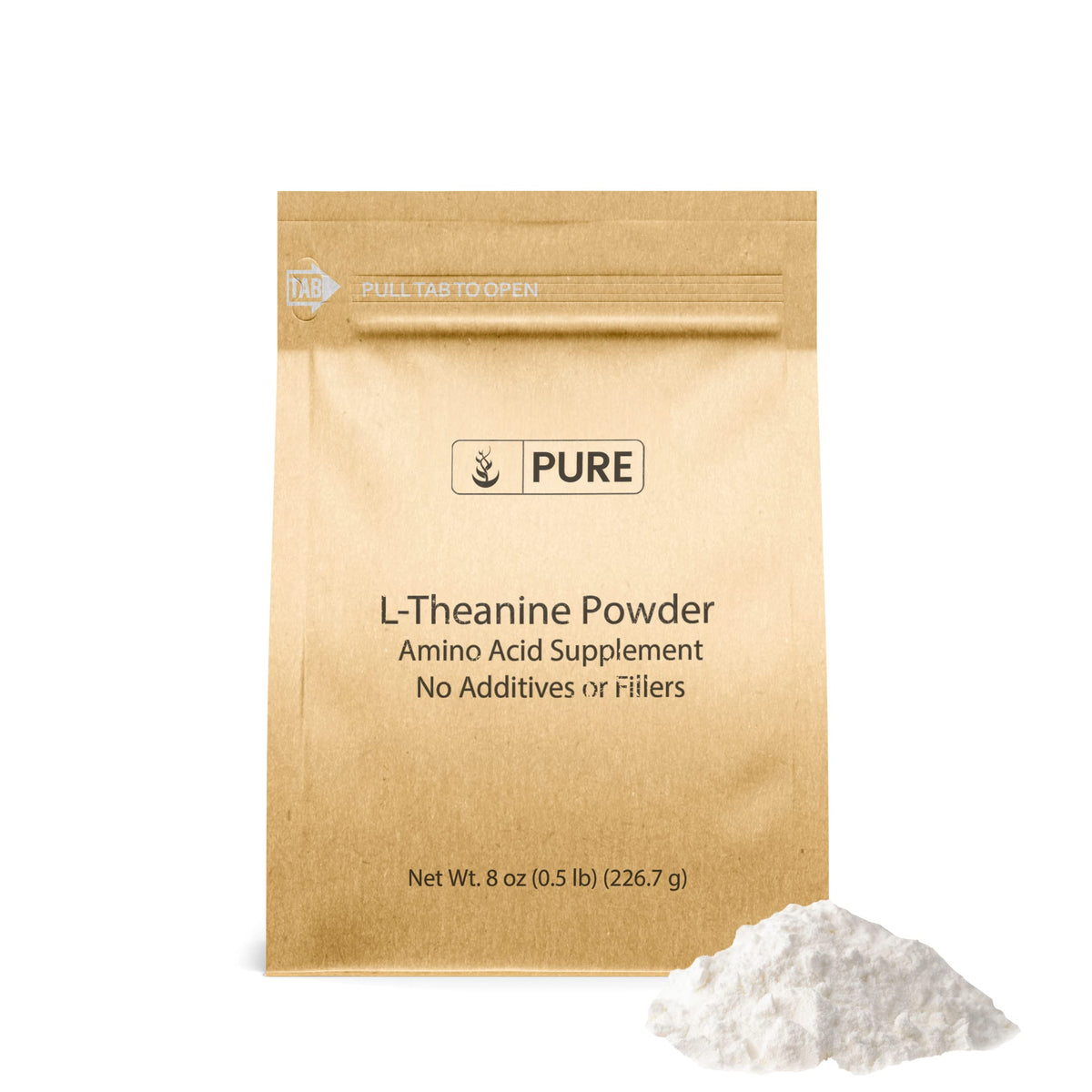 PURE ORIGINAL INGREDIENTS L-Theanine Powder 243g front view