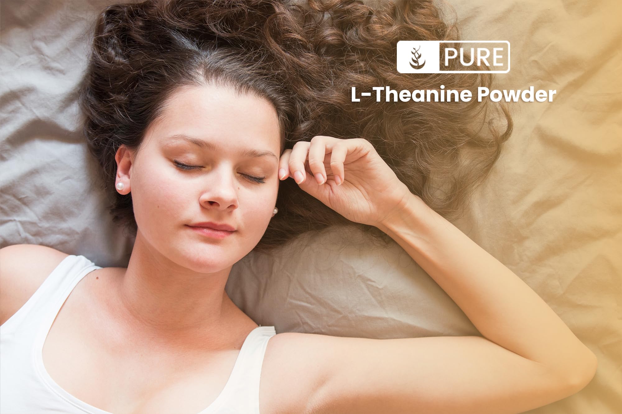 PURE ORIGINAL INGREDIENTS L-Theanine Powder back view with nutritional information