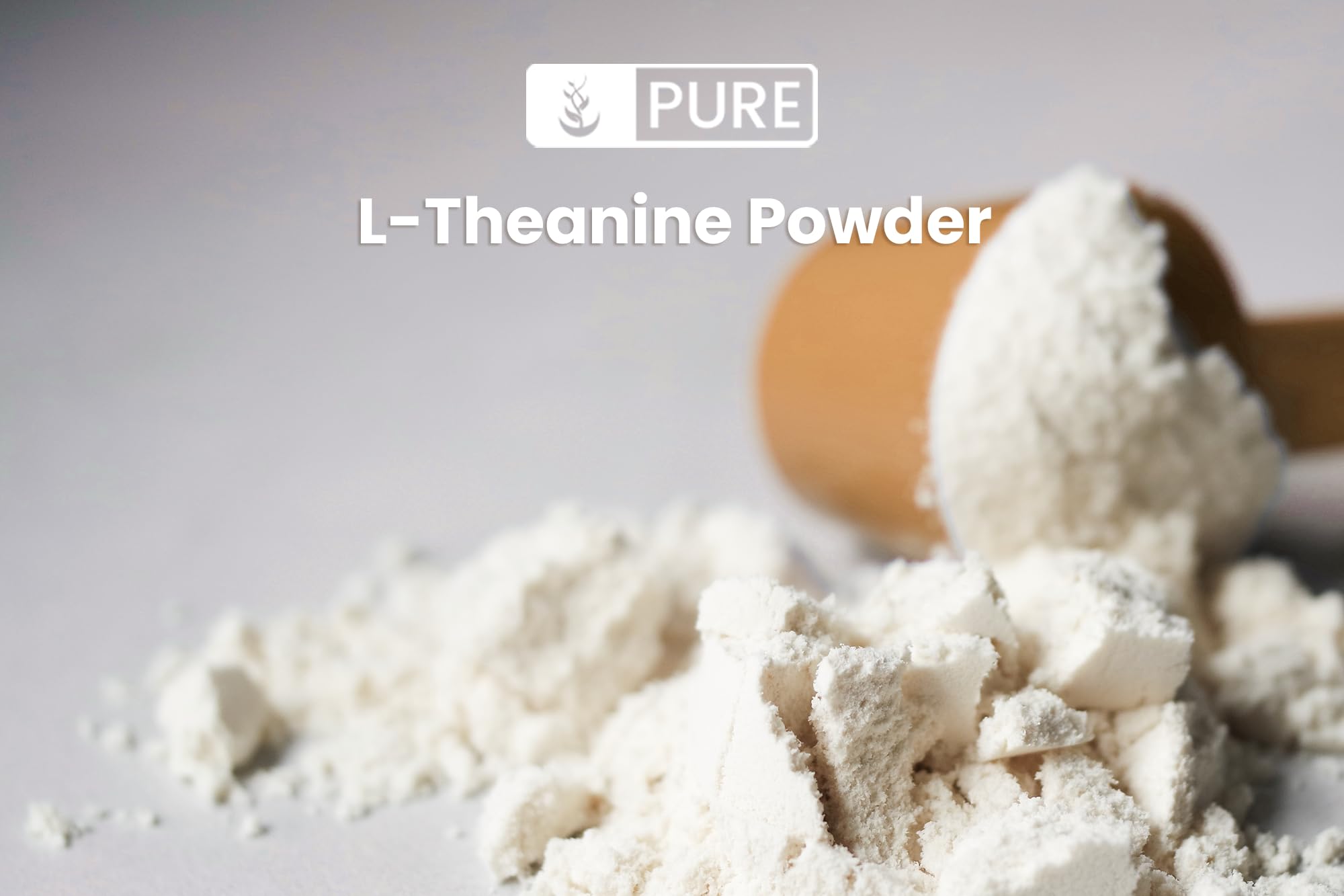 PURE ORIGINAL INGREDIENTS L-Theanine Powder scoop with powder