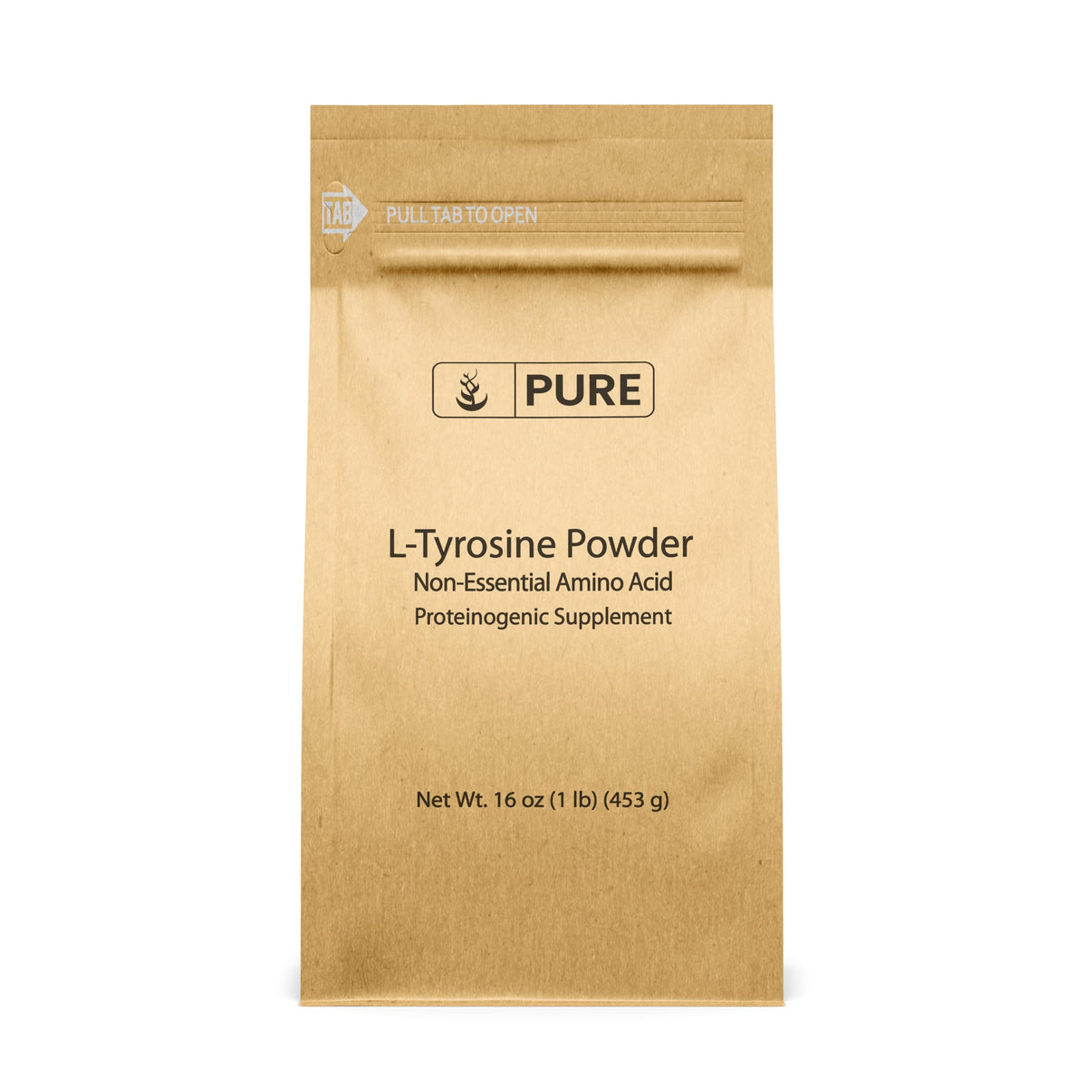 PURE ORIGINAL INGREDIENTS L-Tyrosine Powder 454g front view