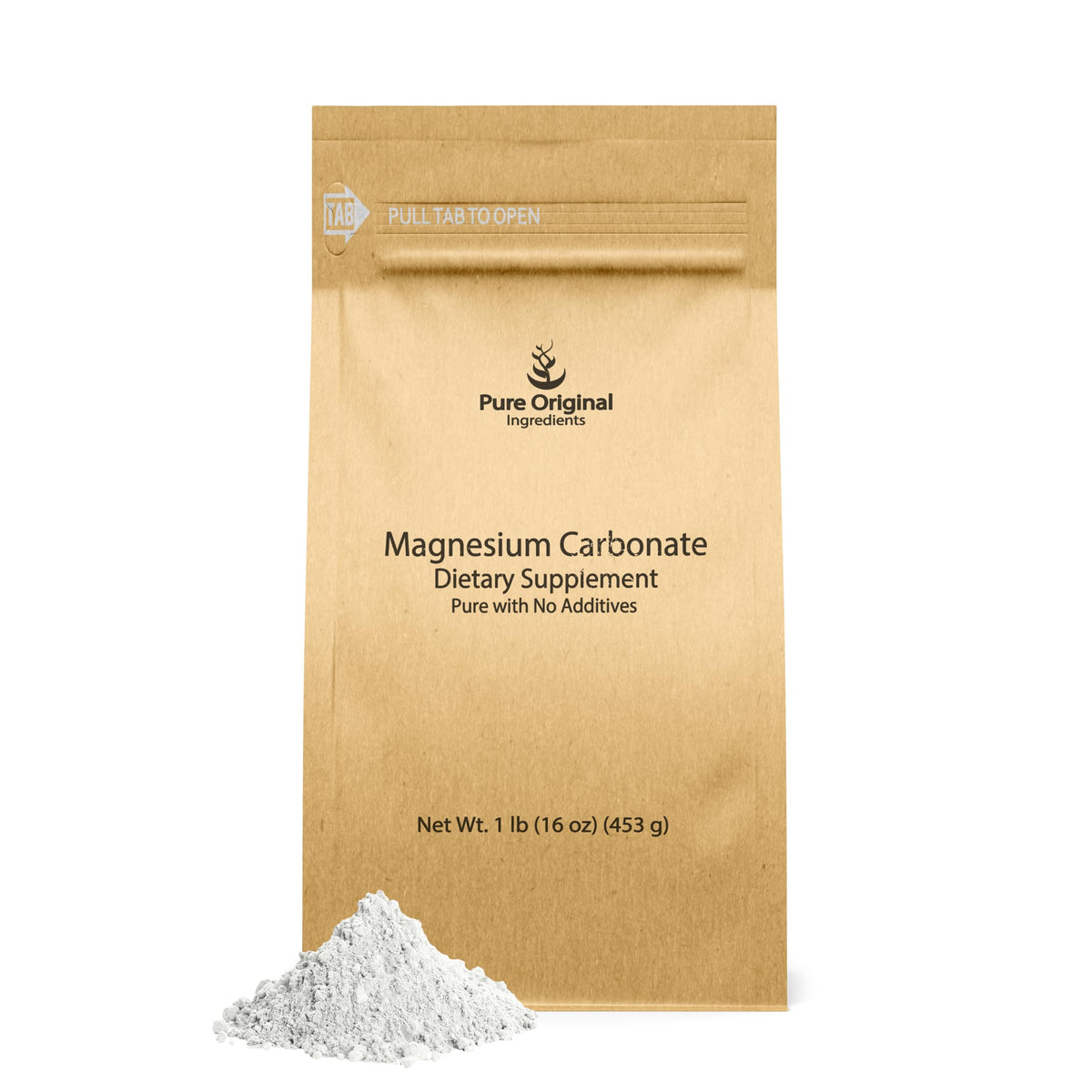 PURE ORIGINAL INGREDIENTS Magnesium Carbonate Powder front view