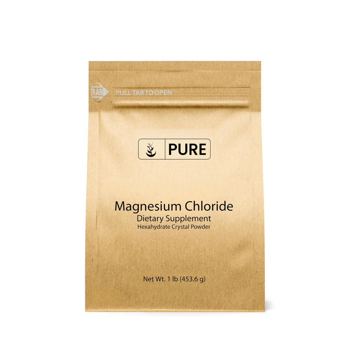 PURE ORIGINAL INGREDIENTS Magnesium Chloride Powder 450g front view