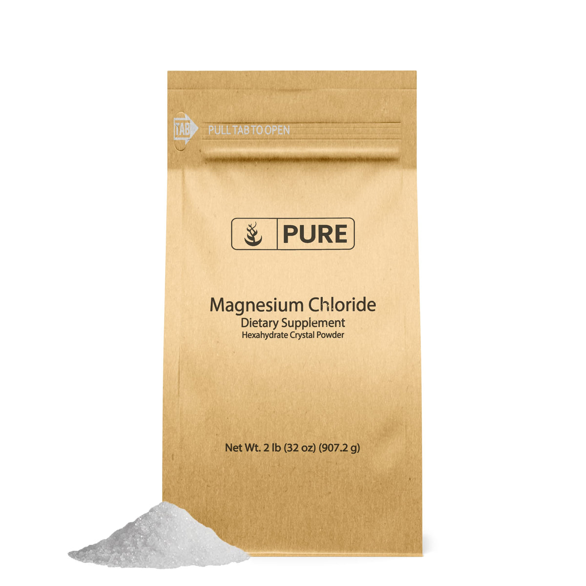 PURE ORIGINAL INGREDIENTS Magnesium Chloride Powder front view packaging