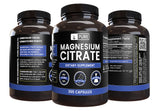 PURE ORIGINAL INGREDIENTS Magnesium Citrate Capsules side view with label