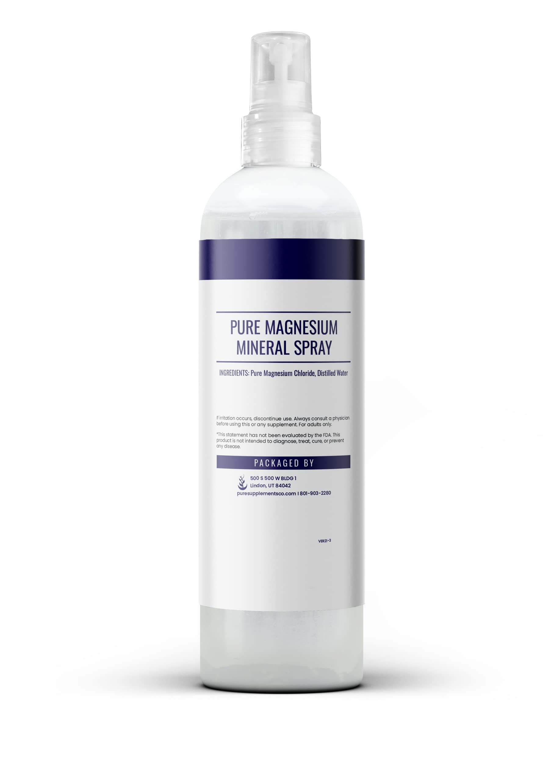 PURE ORIGINAL INGREDIENTS Magnesium Oil Spray 227g bottle back view