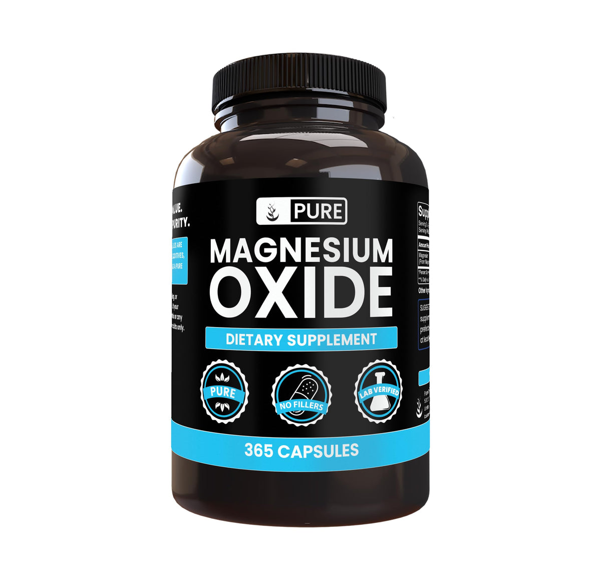 PURE ORIGINAL INGREDIENTS Magnesium Oxide Capsules front view