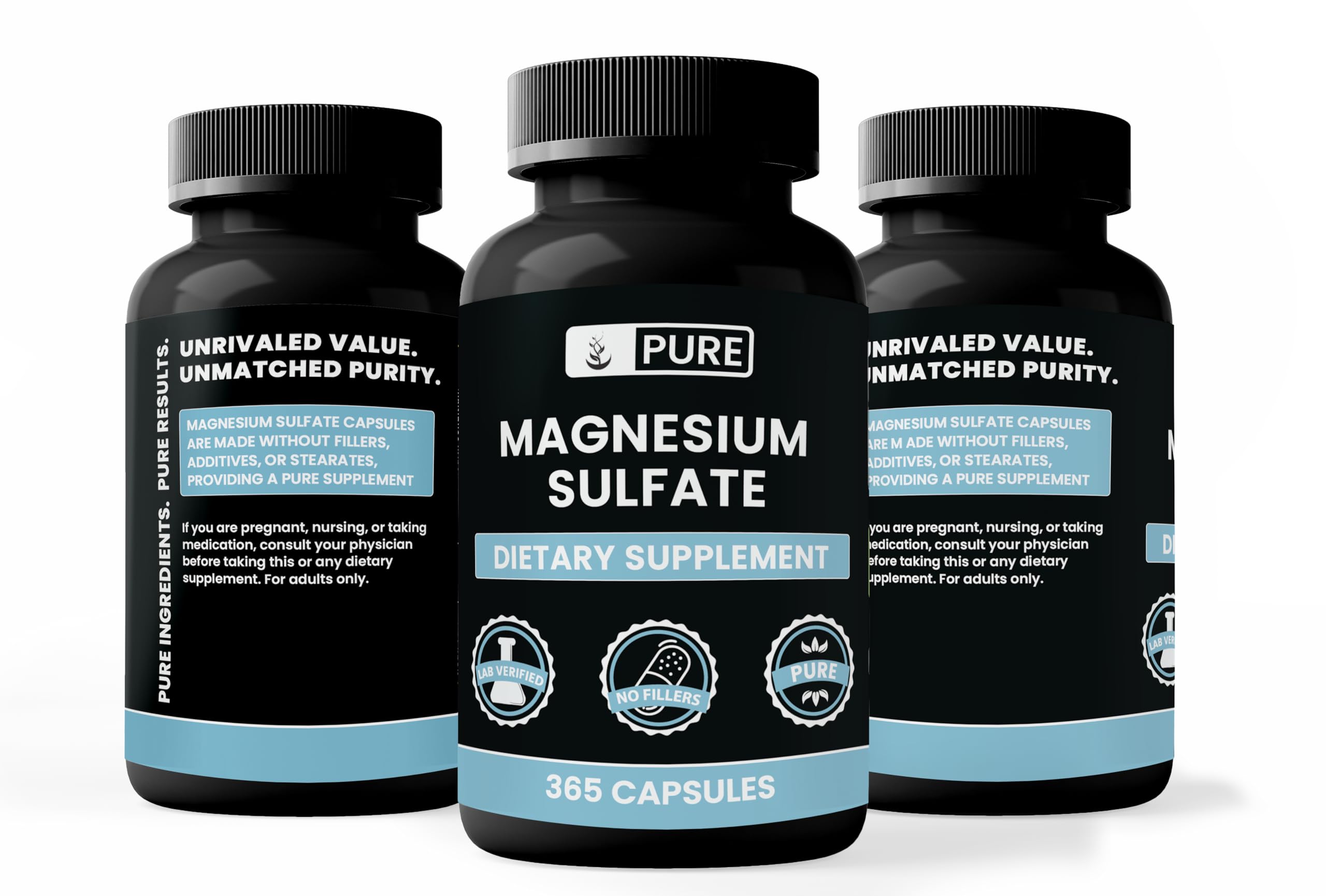 PURE ORIGINAL INGREDIENTS Magnesium Sulfate Capsules close-up