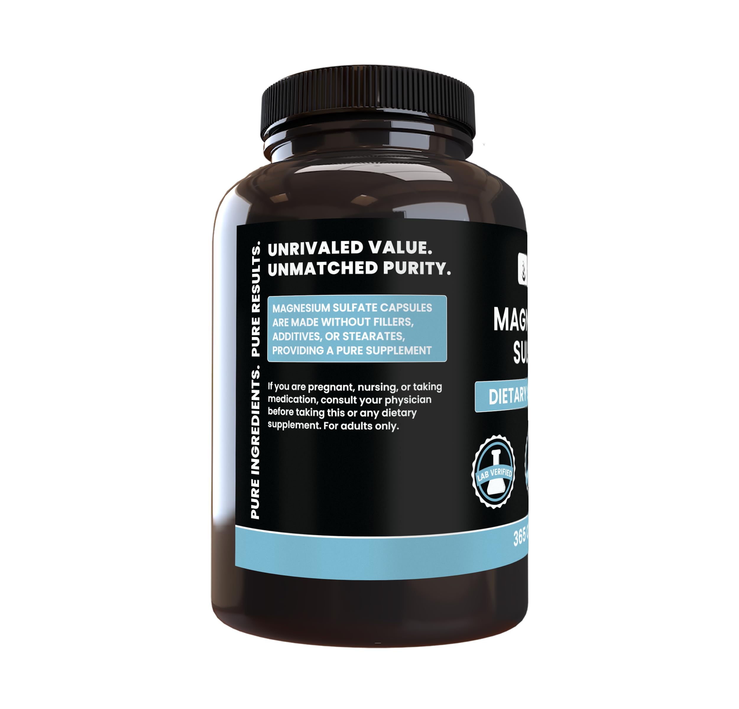 PURE ORIGINAL INGREDIENTS Magnesium Sulfate Capsules with packaging