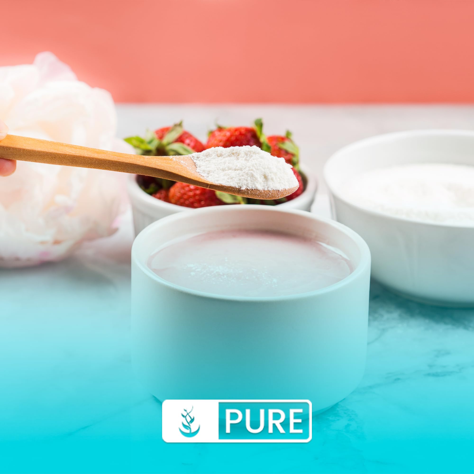 PURE ORIGINAL INGREDIENTS Marine Collagen Powder scoop and powder