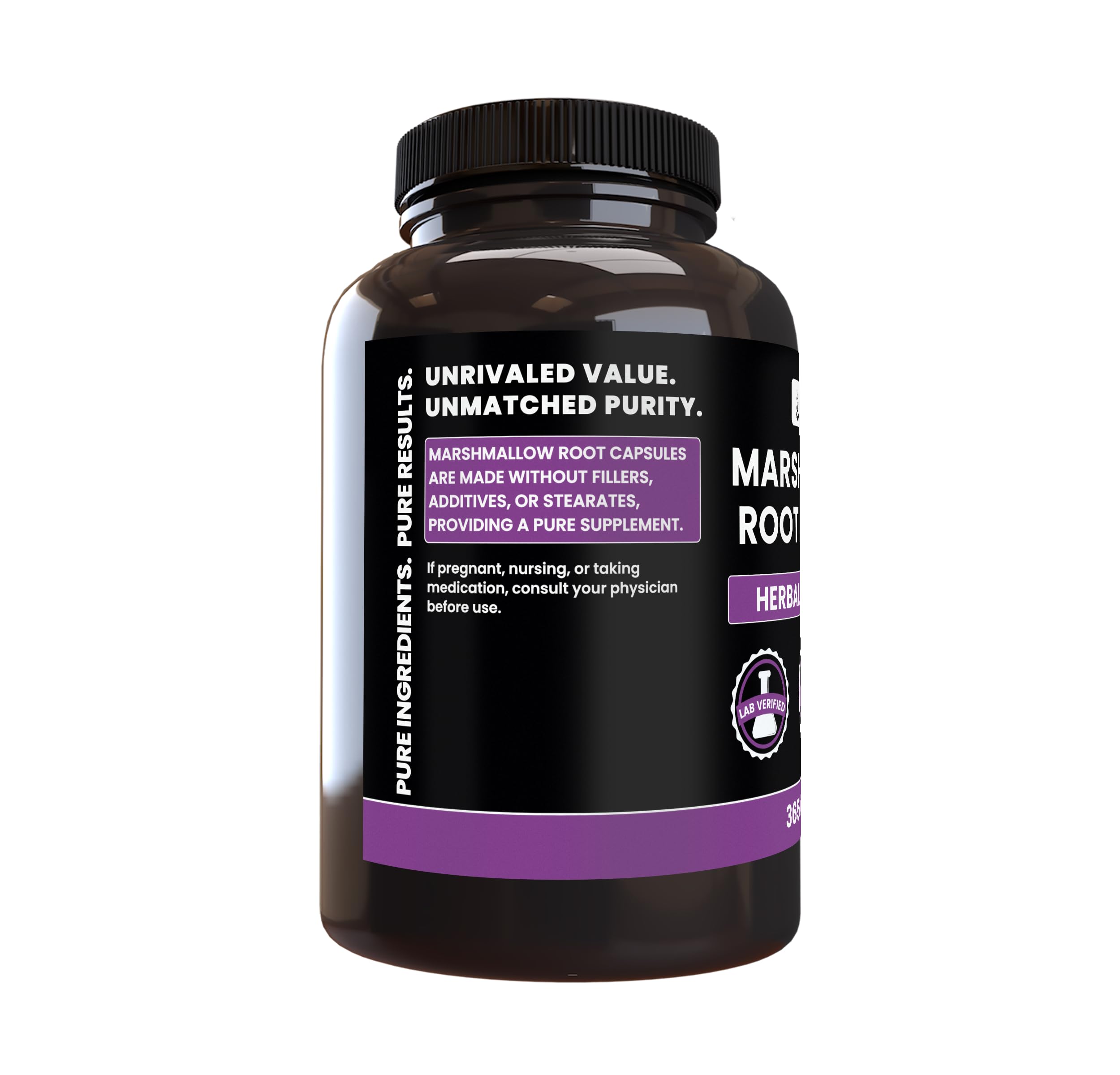PURE ORIGINAL INGREDIENTS Marshmallow Root Capsules packaging
