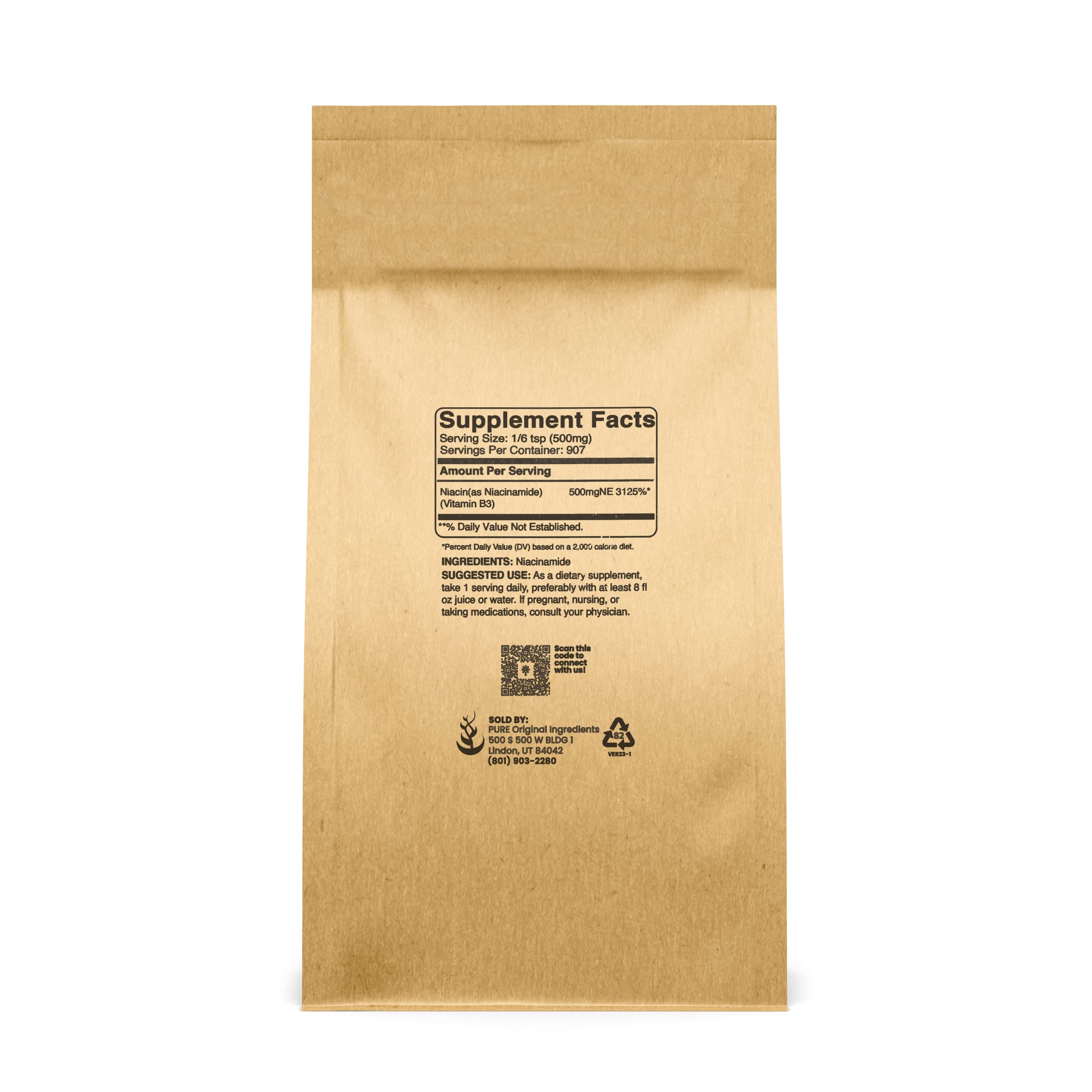 PURE ORIGINAL INGREDIENTS Niacinamide Powder packaging details