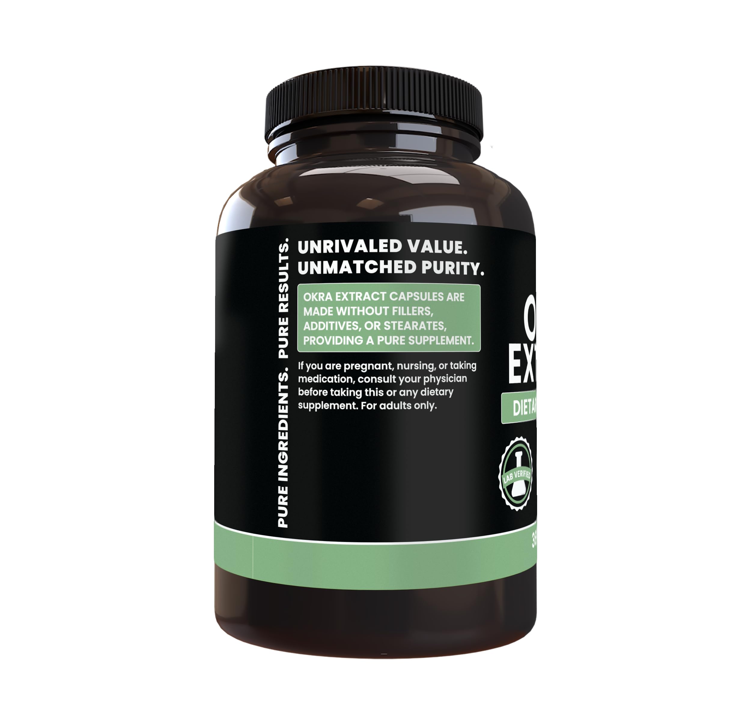 PURE ORIGINAL INGREDIENTS Okra Extract Capsules bottle packaging