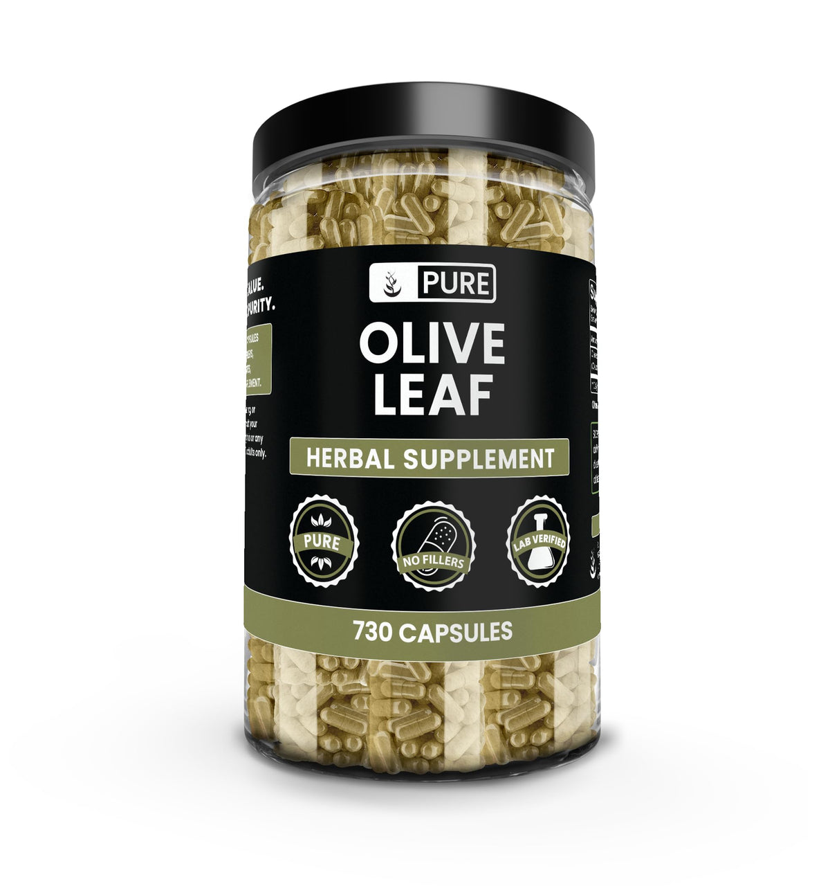 PURE ORIGINAL INGREDIENTS Olive Leaf Capsules front view