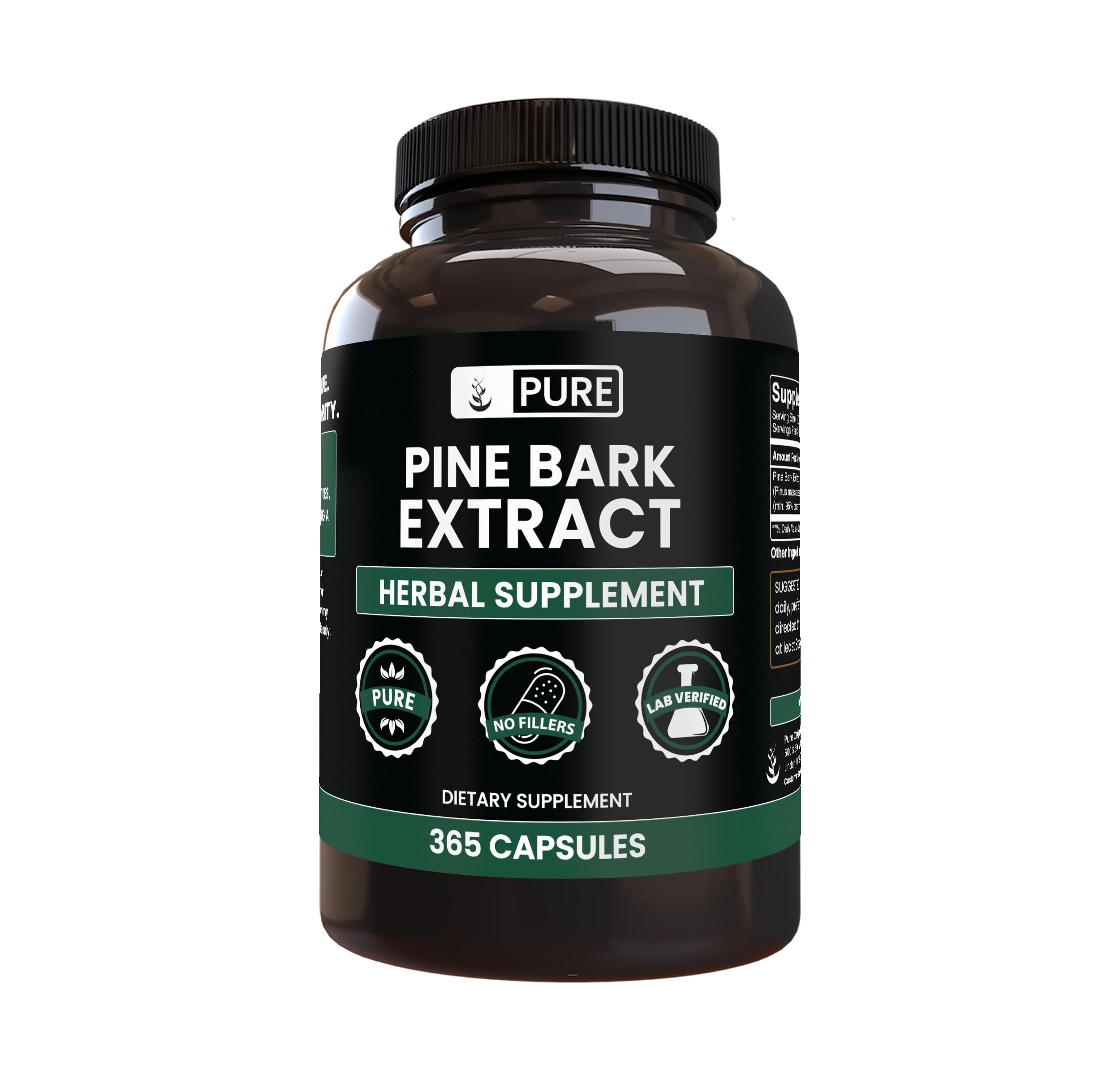 PURE ORIGINAL INGREDIENTS Pine Bark Extract Capsules front view