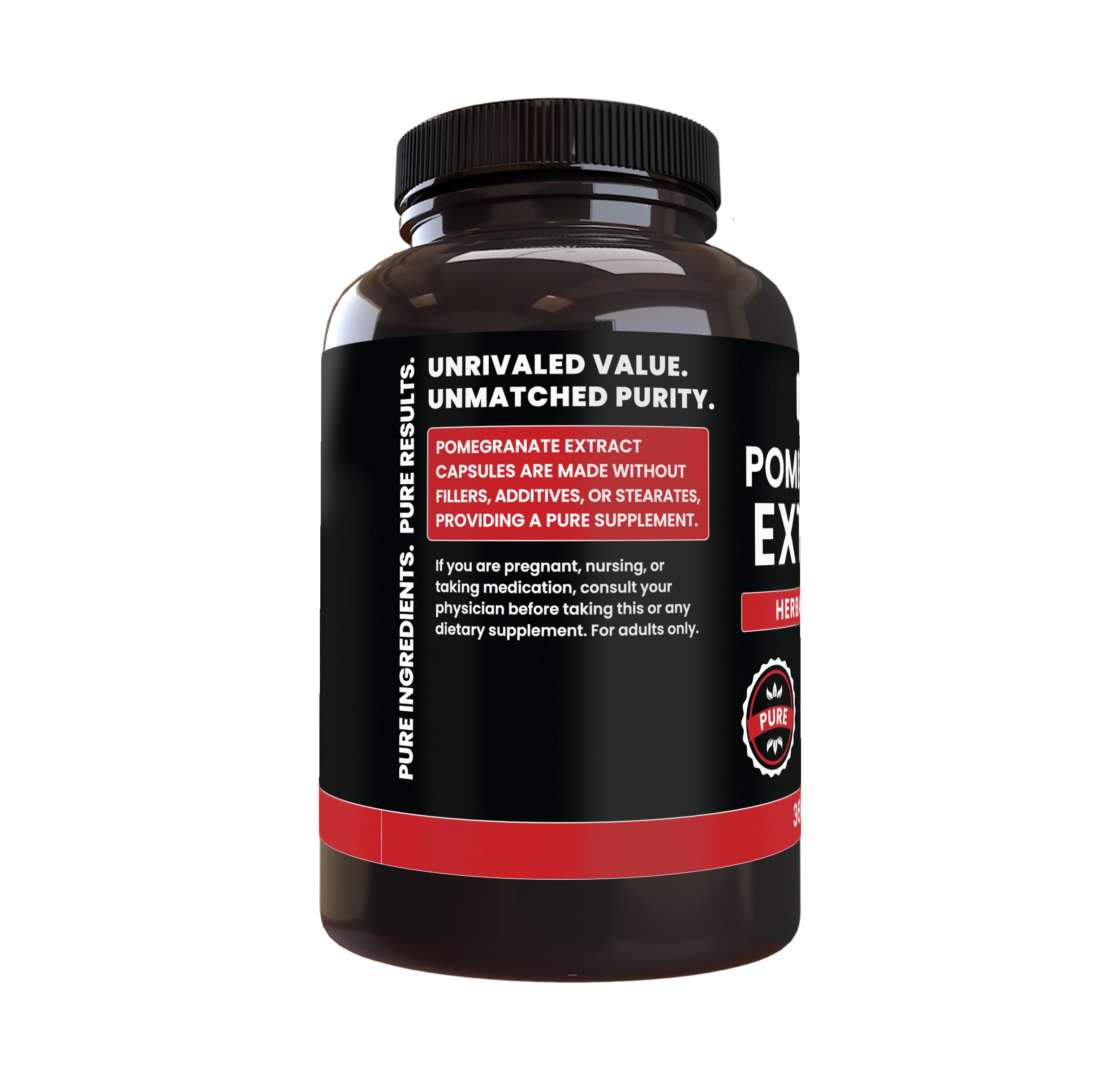 PURE ORIGINAL INGREDIENTS Pomegranate Extract Capsules showing ingredient list