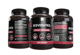 PURE ORIGINAL INGREDIENTS Resveratrol Capsules on a wooden table